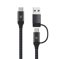 Cabo de carregamento USB-C 2 em 1, USB-C para USB-