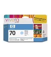 HP 70 130 ml Light Cyan Ink Cartridge with Vivera 