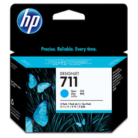 HP 711 3-pack 29-ml Cyan Ink Cartridges 