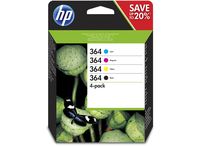 HP 364 CMYK Ink Cartridge Combo 4-Pack 